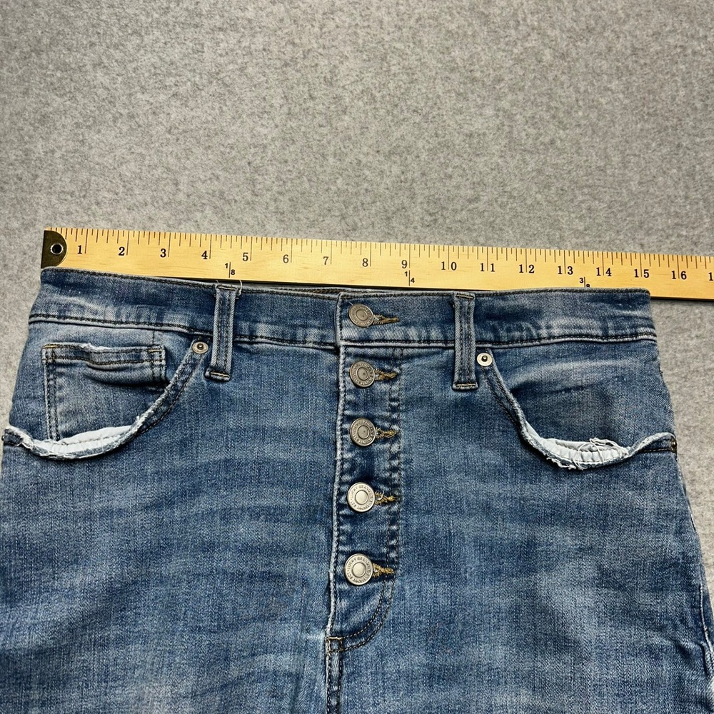 Lucky Brand Bridgette Crop Jeans Womens 10/30 Blue Cotton High Rise Button Fly - Picture 12 of 15